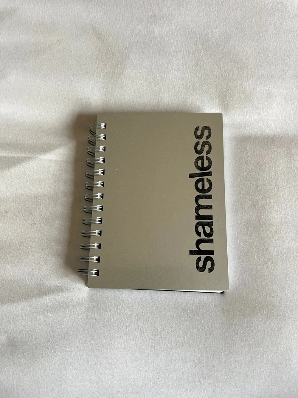 Shameless Silver Metallic Spiral Notebook Pocket Lined Journal 5.5x4.5